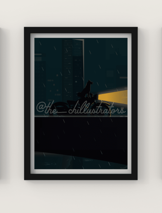 Bike and Dog lovers Wall Poster