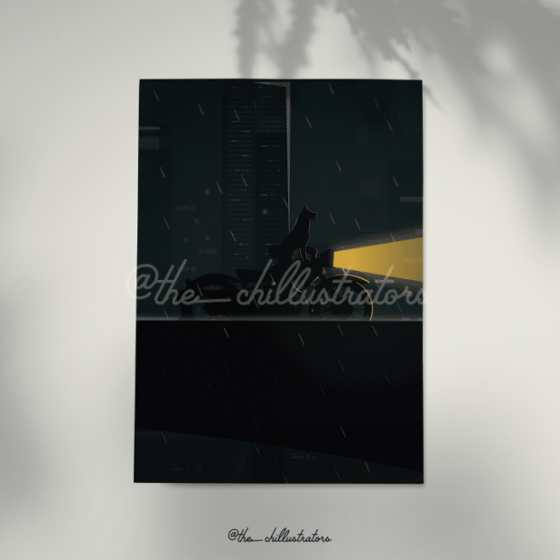 bike and dog lovers Wall Poster