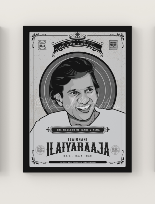 Ilaiyaraaja Retro Poster frame