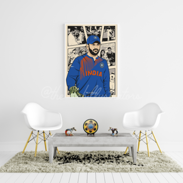 Dhoni Wall poster Frame