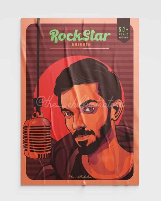 Rockstar Anirudh Poster and Frame
