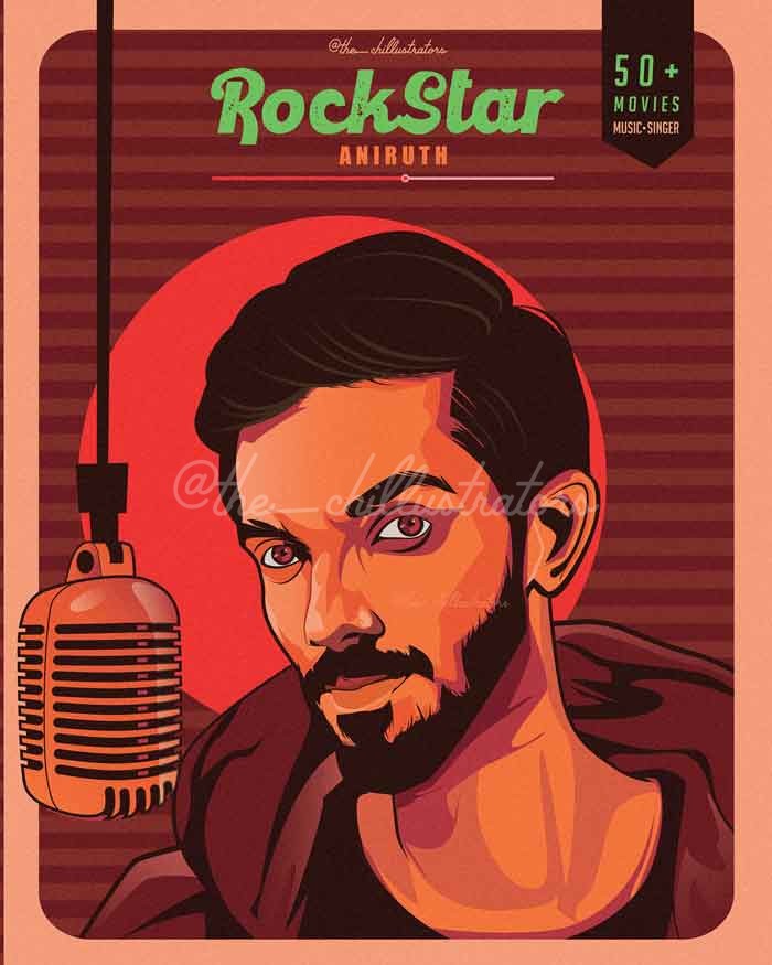 Rockstar Anirudh Poster and Frame – The Chillustrator